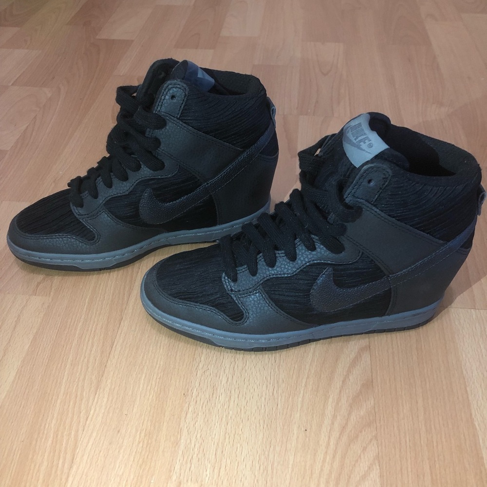2015 Nike Dunk Sky Hi Wedge Black grey Metallic 6